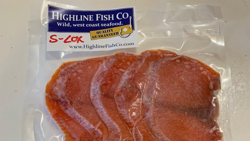 Frozen salmon lox