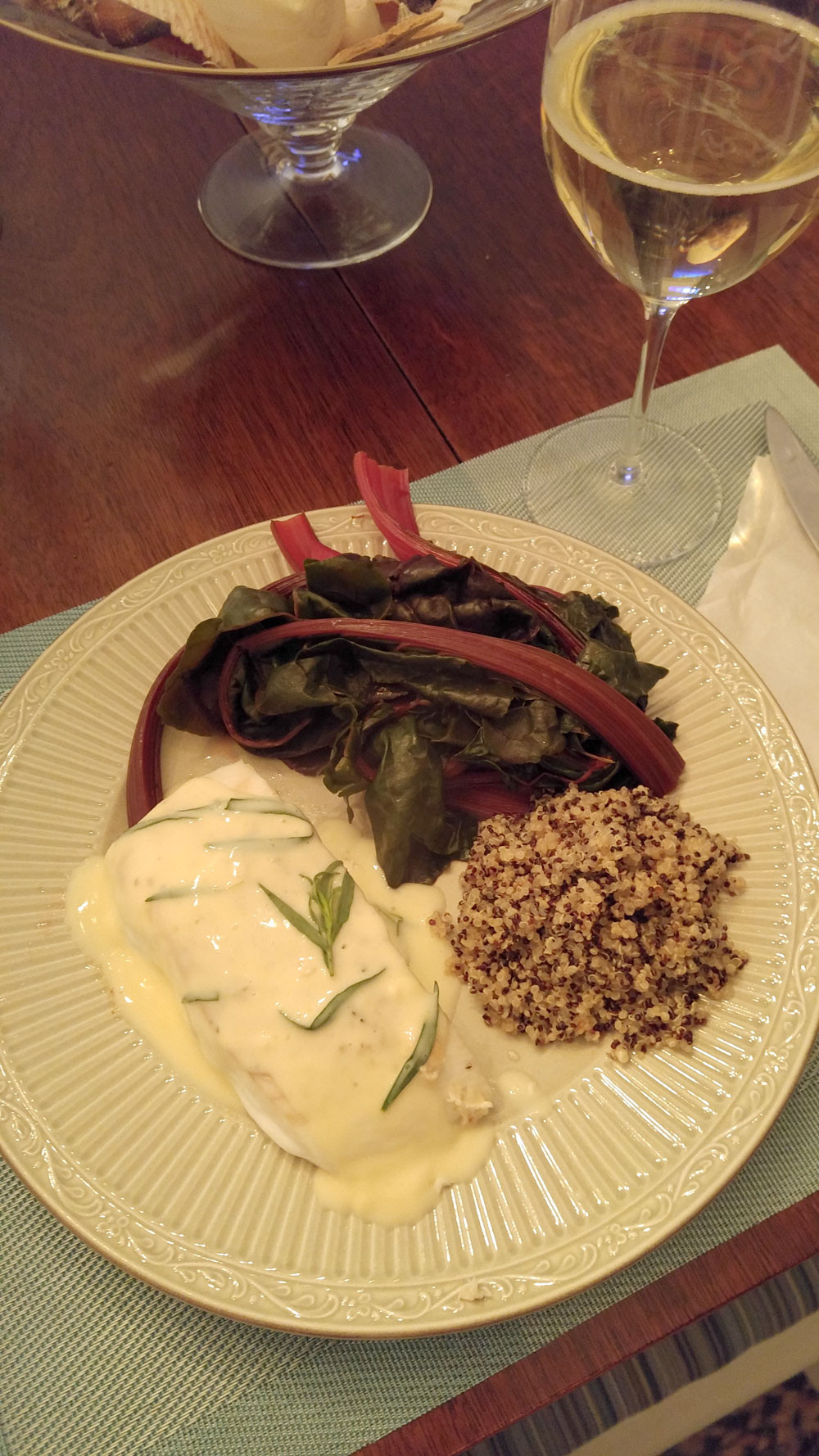 Halibut with Tarragon Bernaise Sauce Recipe photo. Taken fresh on a local BC fishing
boat.