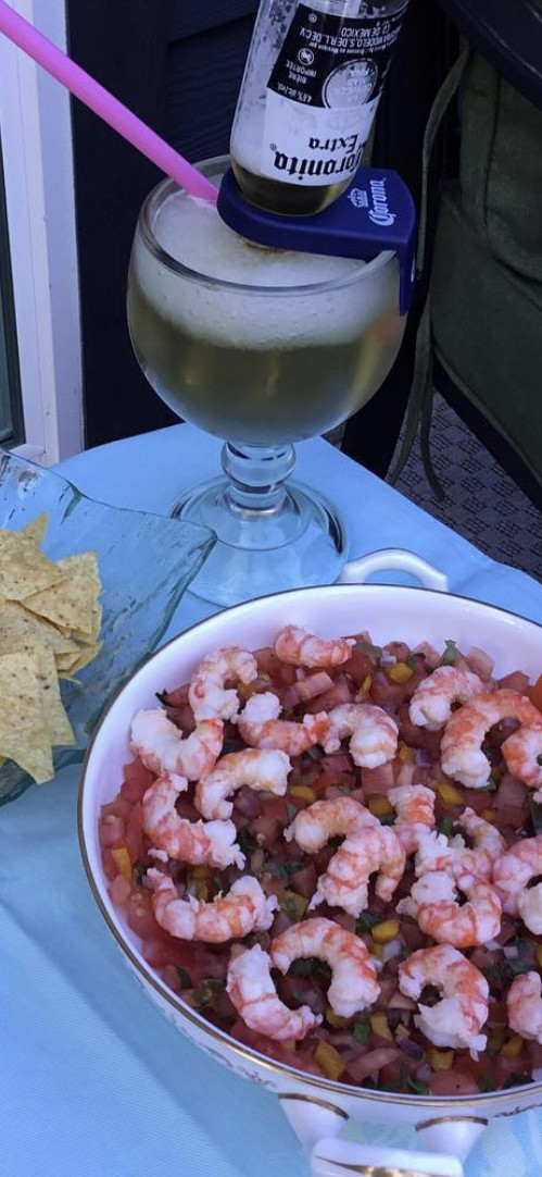 Spiced Up Prawns and Salsa Recipe photo. Taken fresh on a local BC fishing
boat.